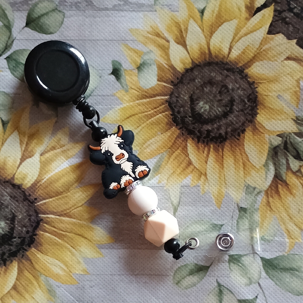Cute Cow Kids Accessory with Black and White Beads